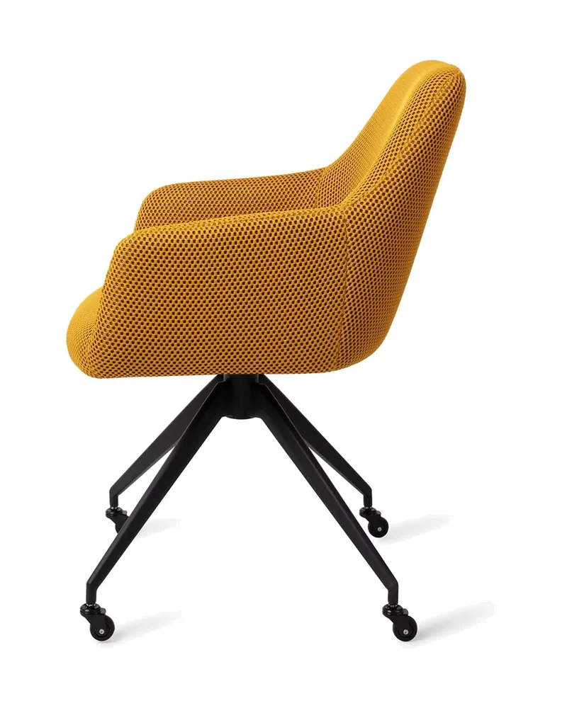 Hiroo Esszimmerstuhl von Jesper Home in Groovy Garam, Glide, Schwarz, Ansicht 2