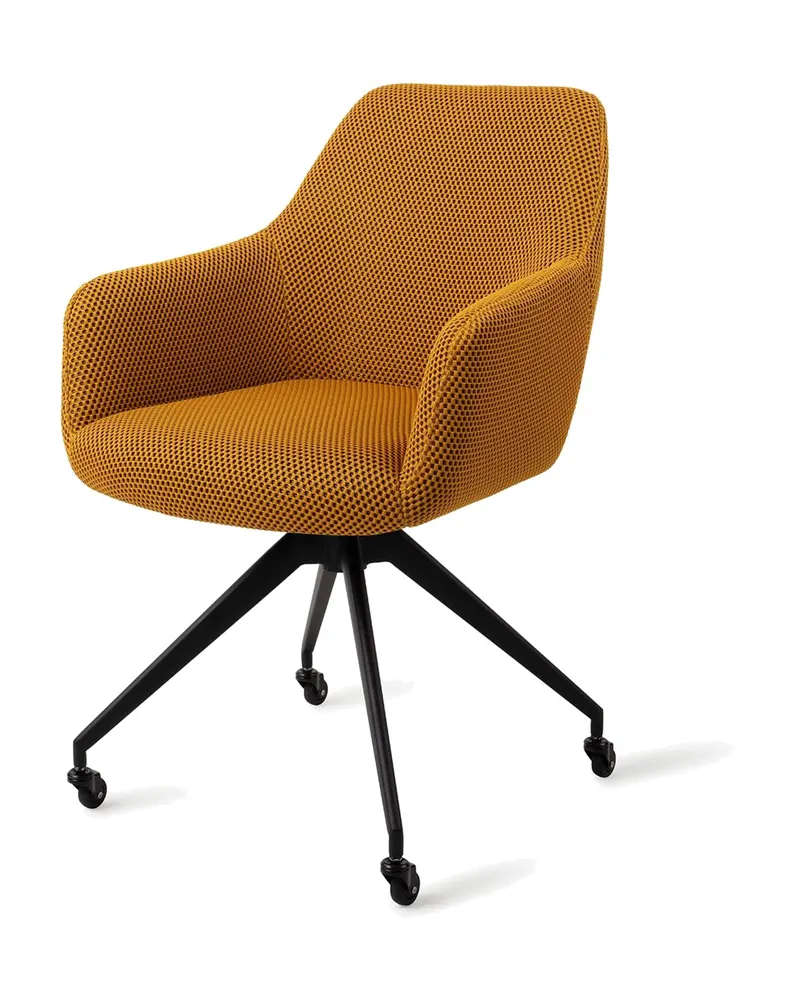 Hiroo Esszimmerstuhl von Jesper Home in Groovy Garam, Glide, Schwarz, Ansicht 3