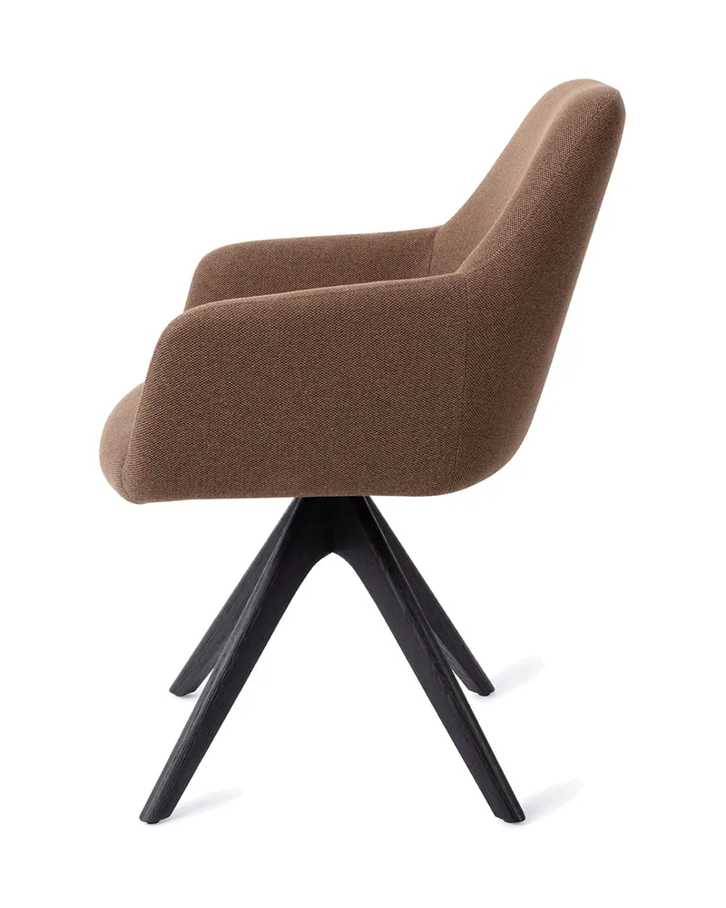 Hiroo Esszimmerstuhl von Jesper Home in Rustic Rye, Revolve Oak, Schwarz, Ansicht 2