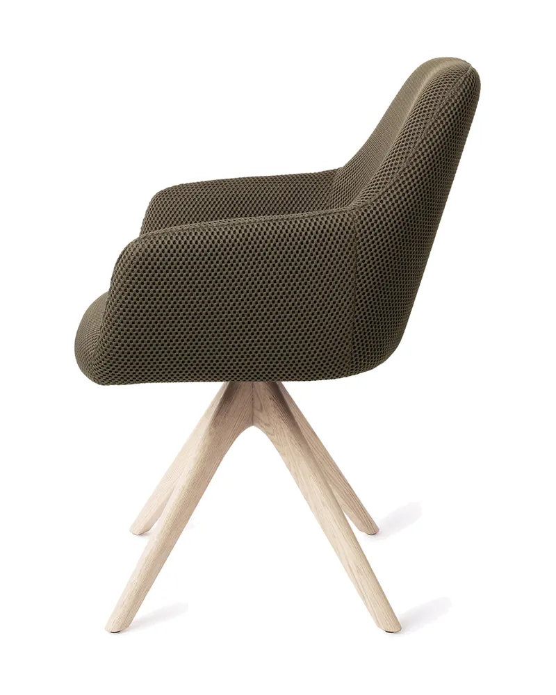 Hiroo Esszimmerstuhl von Jesper Home in Jungle Jewel, Revolve Oak, Gebleicht, Ansicht 2