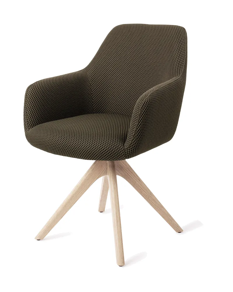 Hiroo Esszimmerstuhl von Jesper Home in Jungle Jewel, Revolve Oak, Gebleicht, Ansicht 3