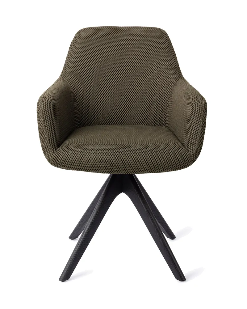 Hiroo Esszimmerstuhl von Jesper Home in Jungle Jewel, Revolve Oak, Schwarz, Ansicht 1