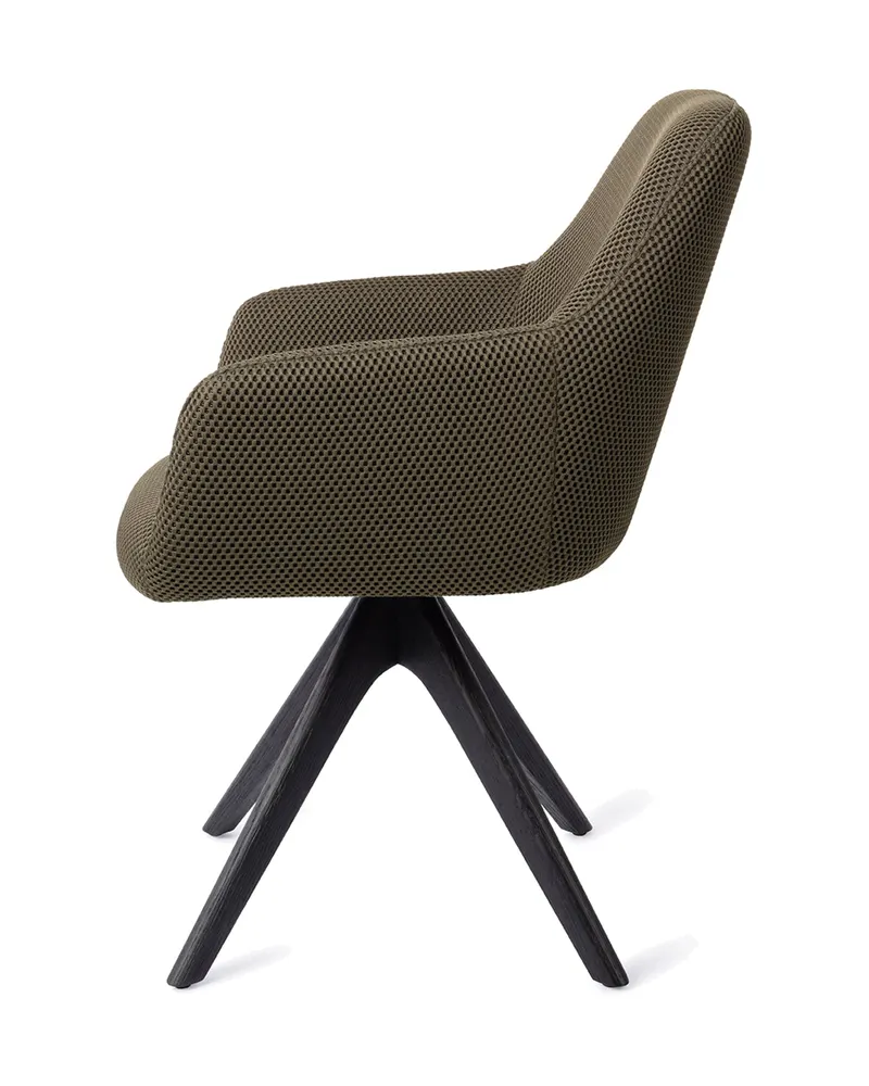 Hiroo Esszimmerstuhl von Jesper Home in Jungle Jewel, Revolve Oak, Schwarz, Ansicht 2