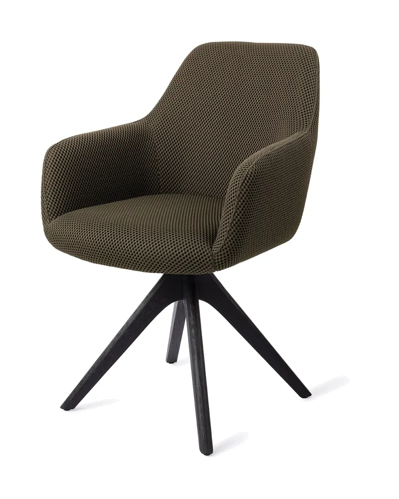 Hiroo Esszimmerstuhl von Jesper Home in Jungle Jewel, Revolve Oak, Schwarz, Ansicht 3