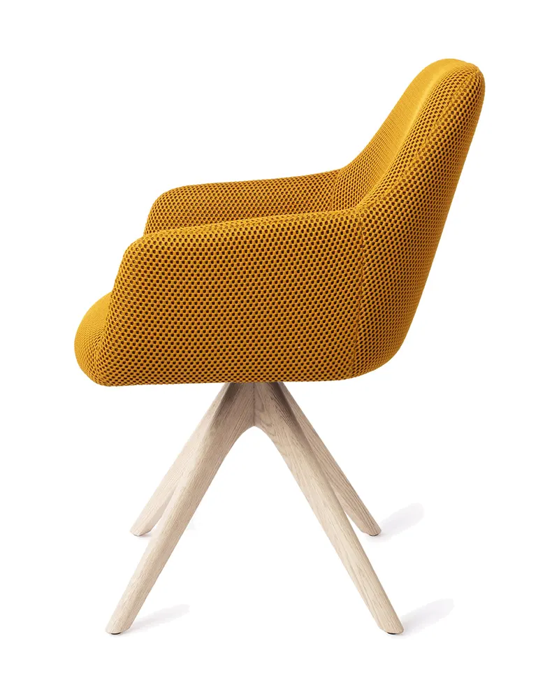 Hiroo Esszimmerstuhl von Jesper Home in Groovy Garam, Revolve Oak, Gebleicht, Ansicht 2