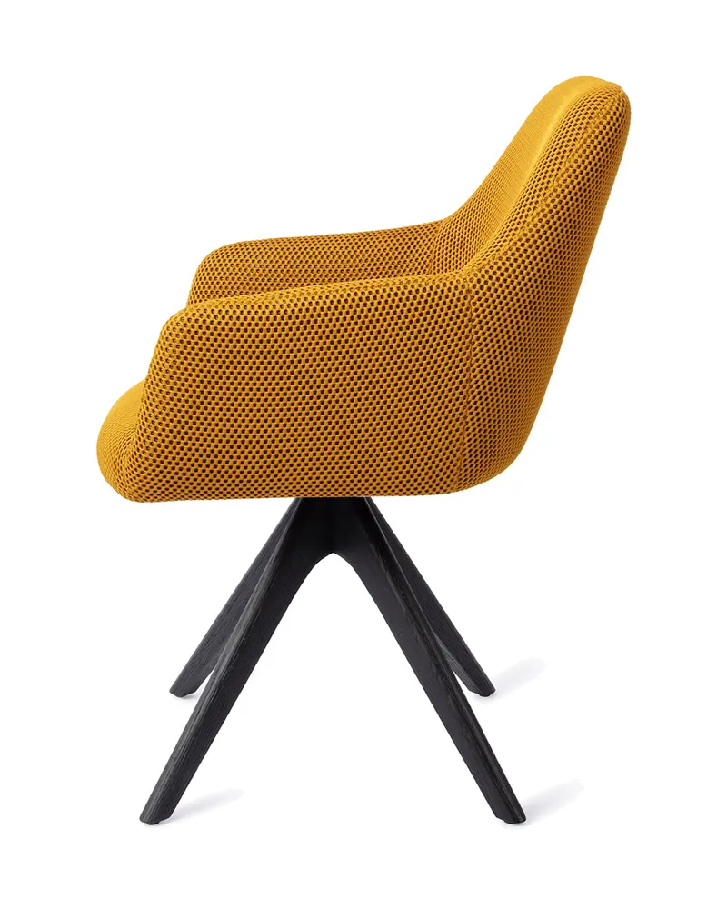 Hiroo Esszimmerstuhl von Jesper Home in Groovy Garam, Revolve Oak, Schwarz, Ansicht 2