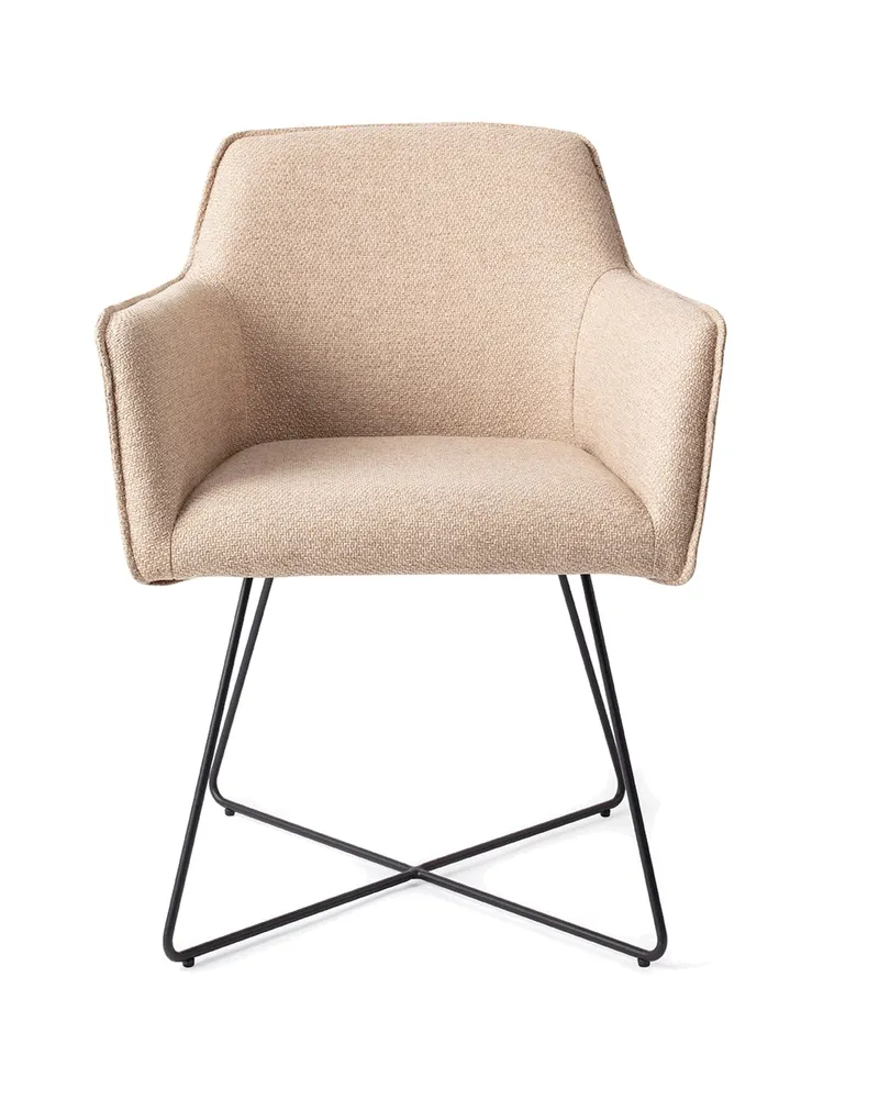 Hofu Esszimmerstuhl von Jesper Home in Wild Walnut, Cross, Schwarz, Ansicht 1