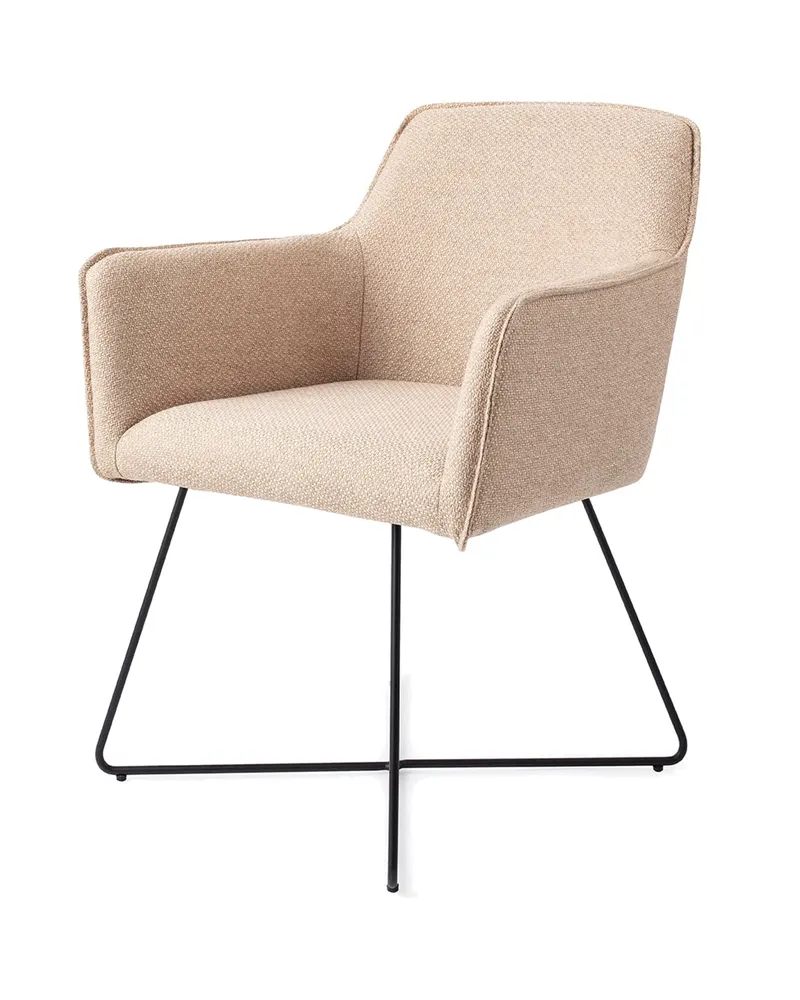 Hofu Esszimmerstuhl von Jesper Home in Wild Walnut, Cross, Schwarz, Ansicht 3