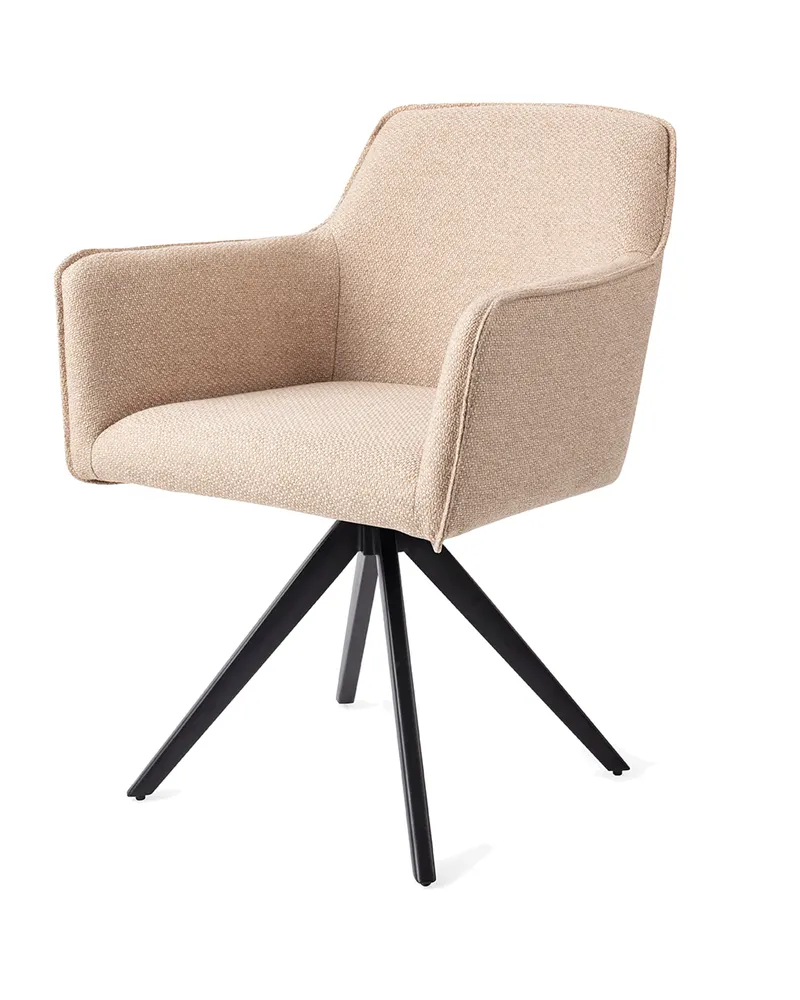 Hofu Esszimmerstuhl von Jesper Home in Wild Walnut, Turn, Schwarz, Ansicht 3
