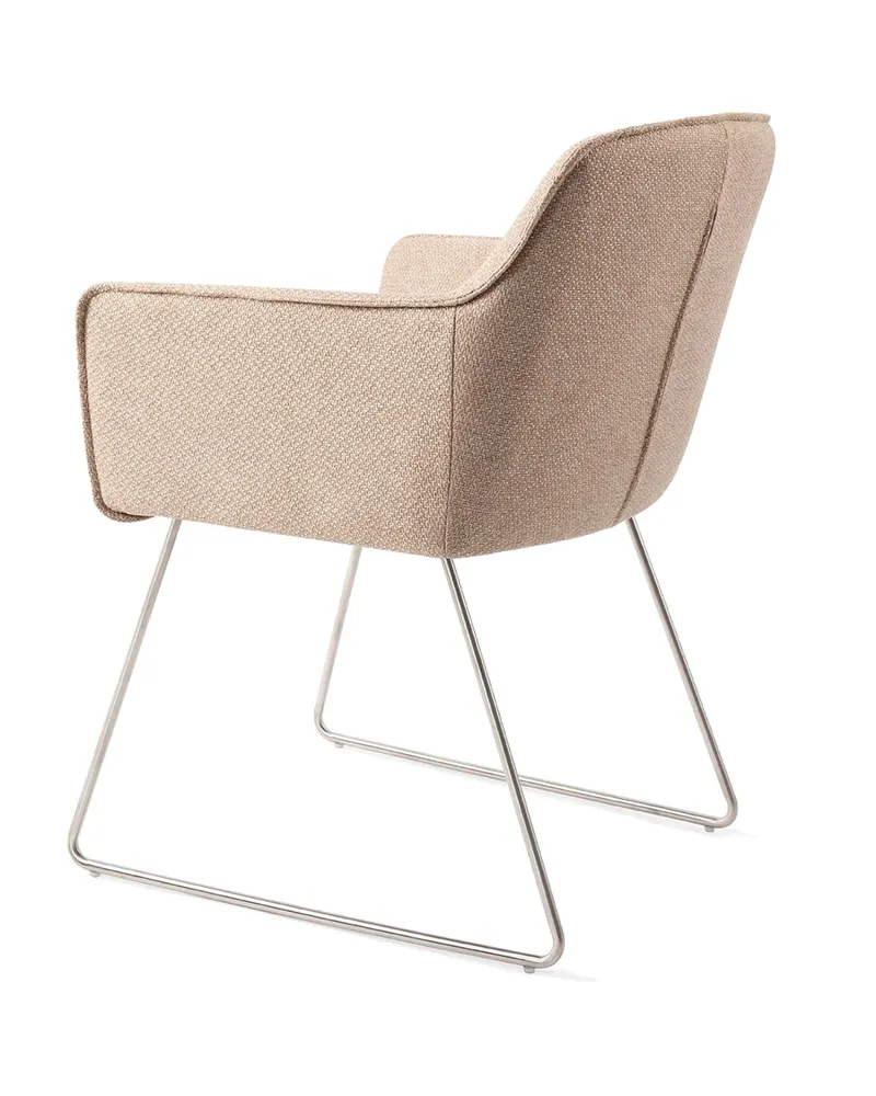 Hofu Esszimmerstuhl von Jesper Home in Wild Walnut, Slide, Edelstahl, Ansicht 4