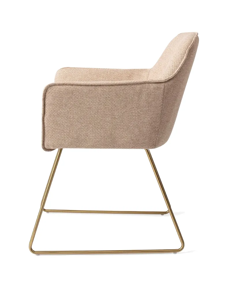Hofu Esszimmerstuhl von Jesper Home in Wild Walnut, Slide, Gold, Ansicht 2
