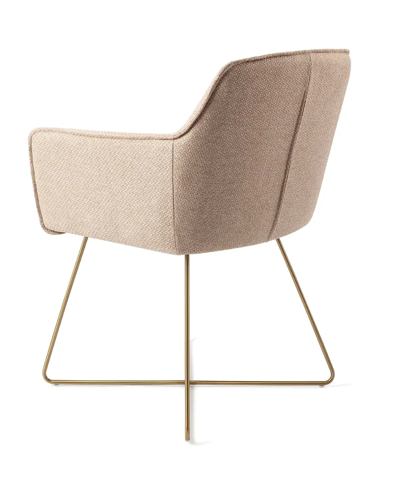 Hofu Esszimmerstuhl von Jesper Home in Wild Walnut, Cross, Gold, Ansicht 4