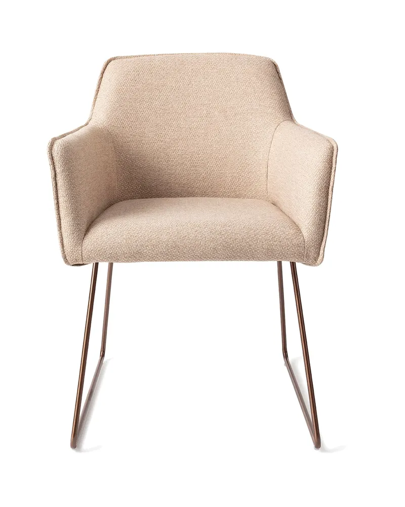Hofu Esszimmerstuhl von Jesper Home in Wild Walnut, Slide, Roségold, Ansicht 1