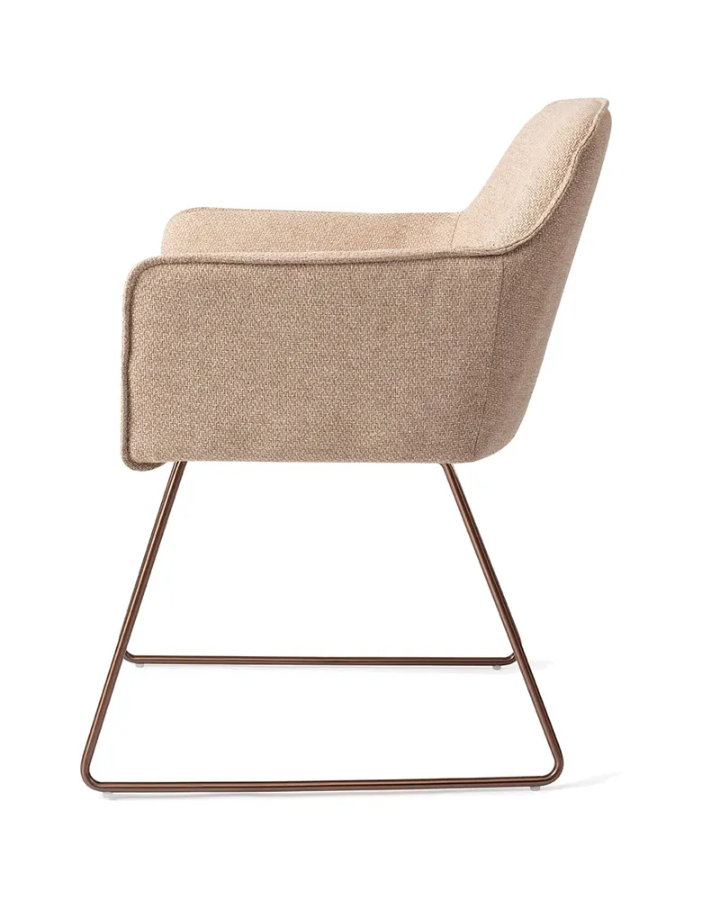 Hofu Esszimmerstuhl von Jesper Home in Wild Walnut, Slide, Roségold, Ansicht 2