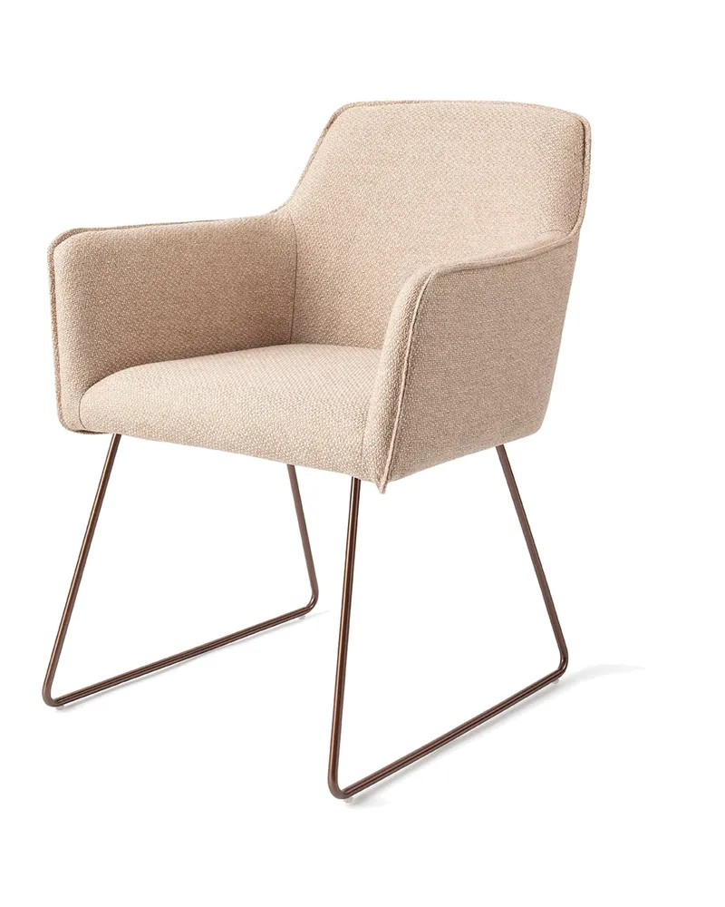 Hofu Esszimmerstuhl von Jesper Home in Wild Walnut, Slide, Roségold, Ansicht 3