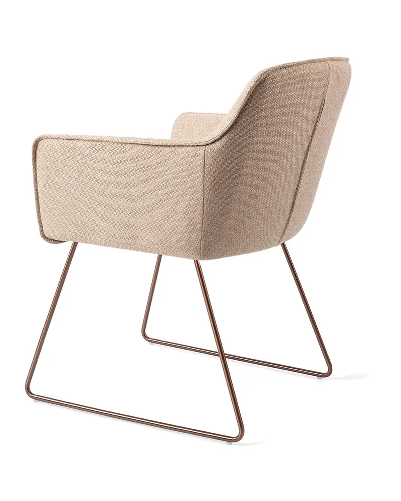 Hofu Esszimmerstuhl von Jesper Home in Wild Walnut, Slide, Roségold, Ansicht 4