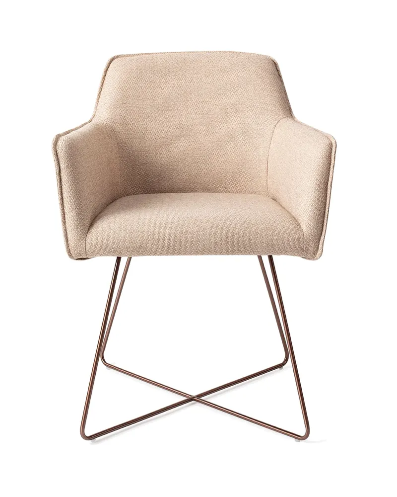 Hofu Esszimmerstuhl von Jesper Home in Wild Walnut, Cross, Roségold, Ansicht 1