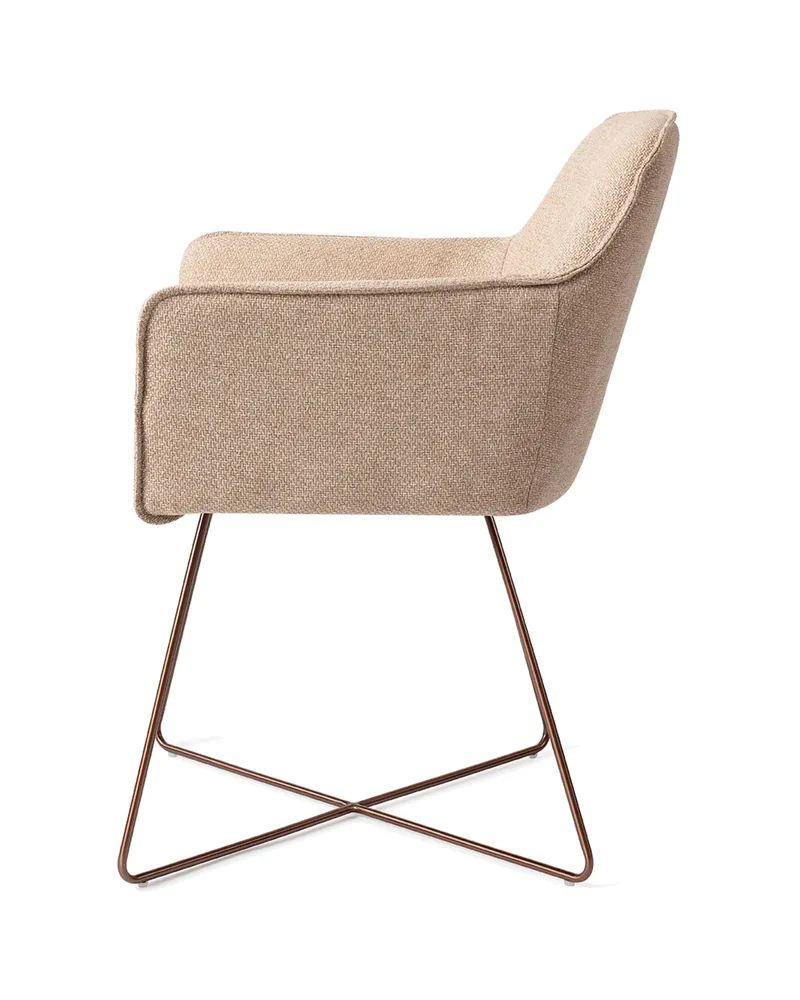 Hofu Esszimmerstuhl von Jesper Home in Wild Walnut, Cross, Roségold, Ansicht 2