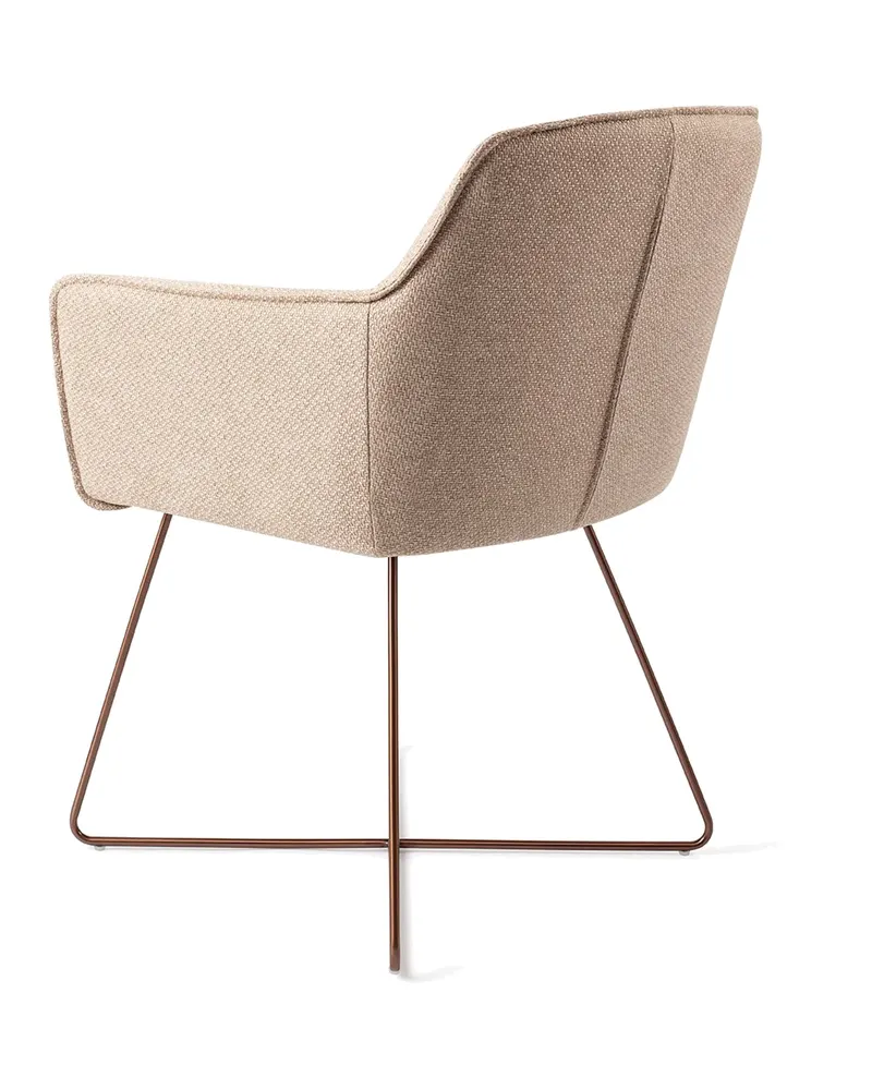 Hofu Esszimmerstuhl von Jesper Home in Wild Walnut, Cross, Roségold, Ansicht 4