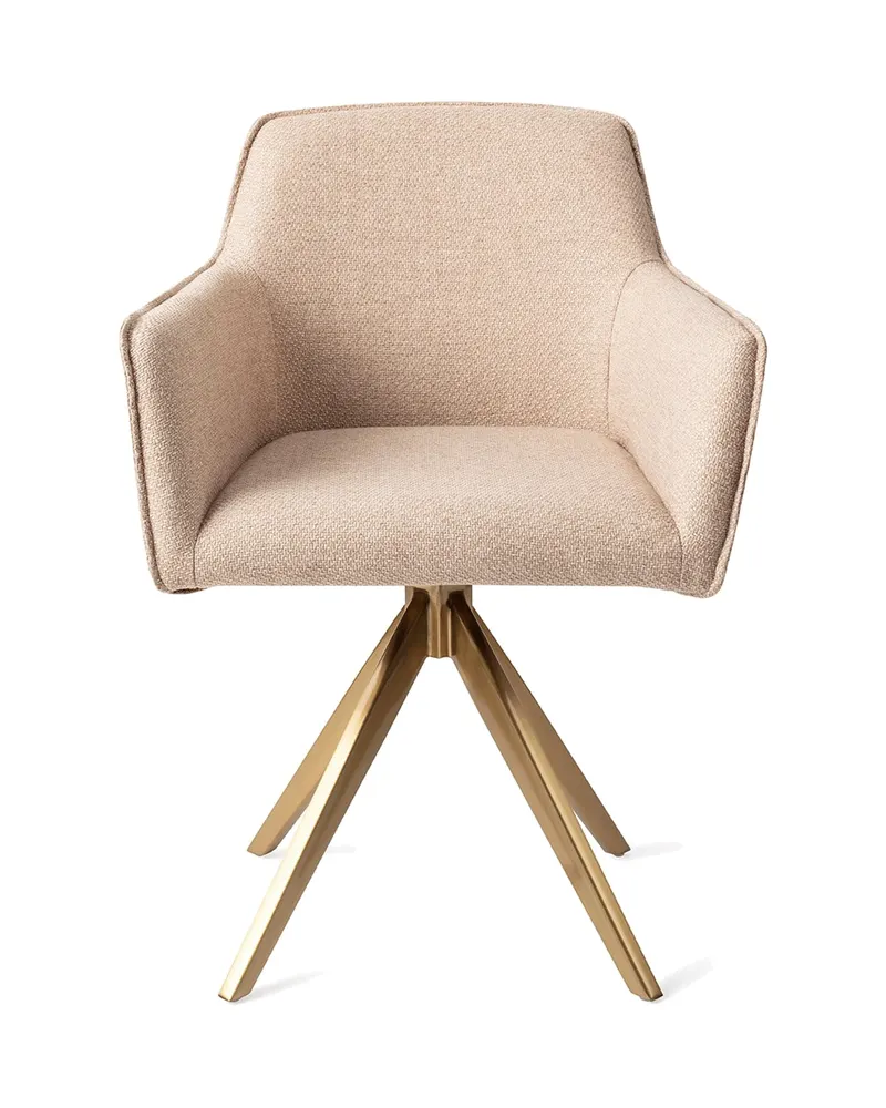 Hofu Esszimmerstuhl von Jesper Home in Wild Walnut, Turn, Gold, Ansicht 1