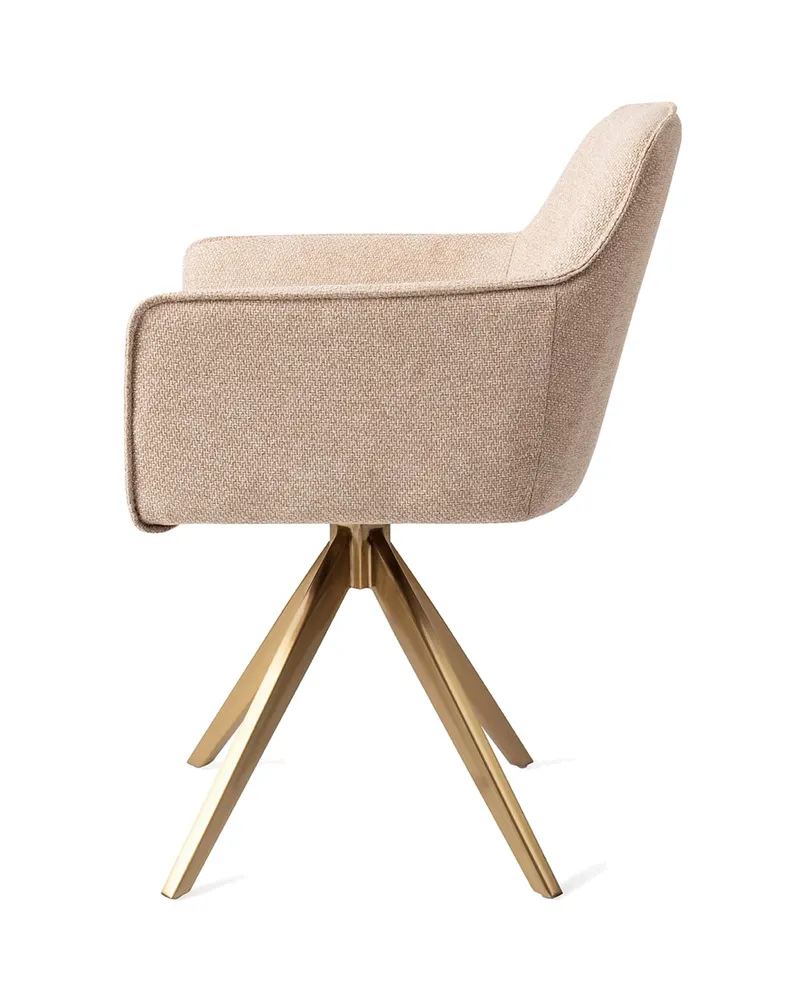 Hofu Esszimmerstuhl von Jesper Home in Wild Walnut, Turn, Gold, Ansicht 2