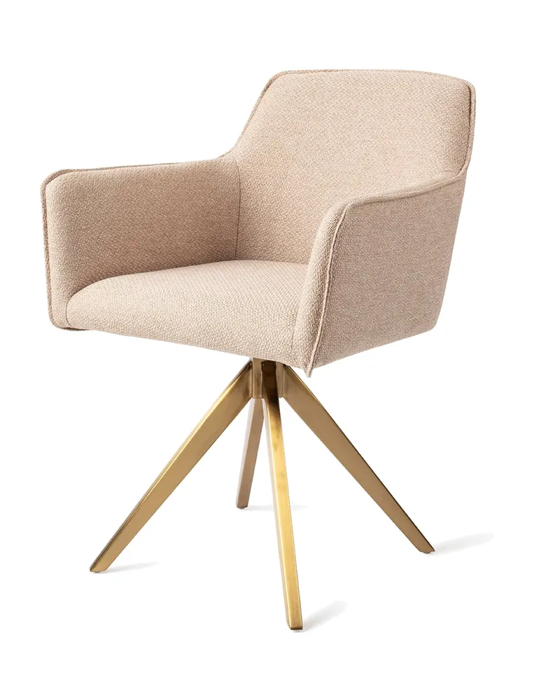 Hofu Esszimmerstuhl von Jesper Home in Wild Walnut, Turn, Gold, Ansicht 3
