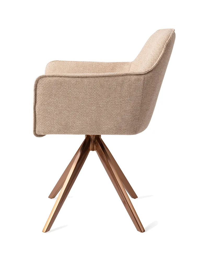 Hofu Esszimmerstuhl von Jesper Home in Wild Walnut, Turn, Roségold, Ansicht 2