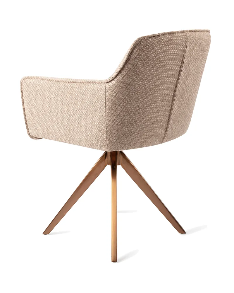 Hofu Esszimmerstuhl von Jesper Home in Wild Walnut, Turn, Roségold, Ansicht 4