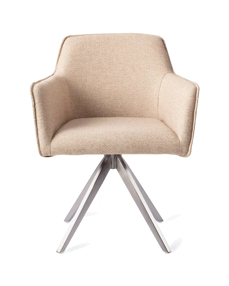 Hofu Esszimmerstuhl von Jesper Home in Wild Walnut, Turn, Edelstahl, Ansicht 1