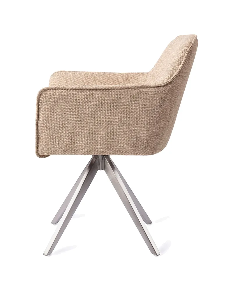 Hofu Esszimmerstuhl von Jesper Home in Wild Walnut, Turn, Edelstahl, Ansicht 2