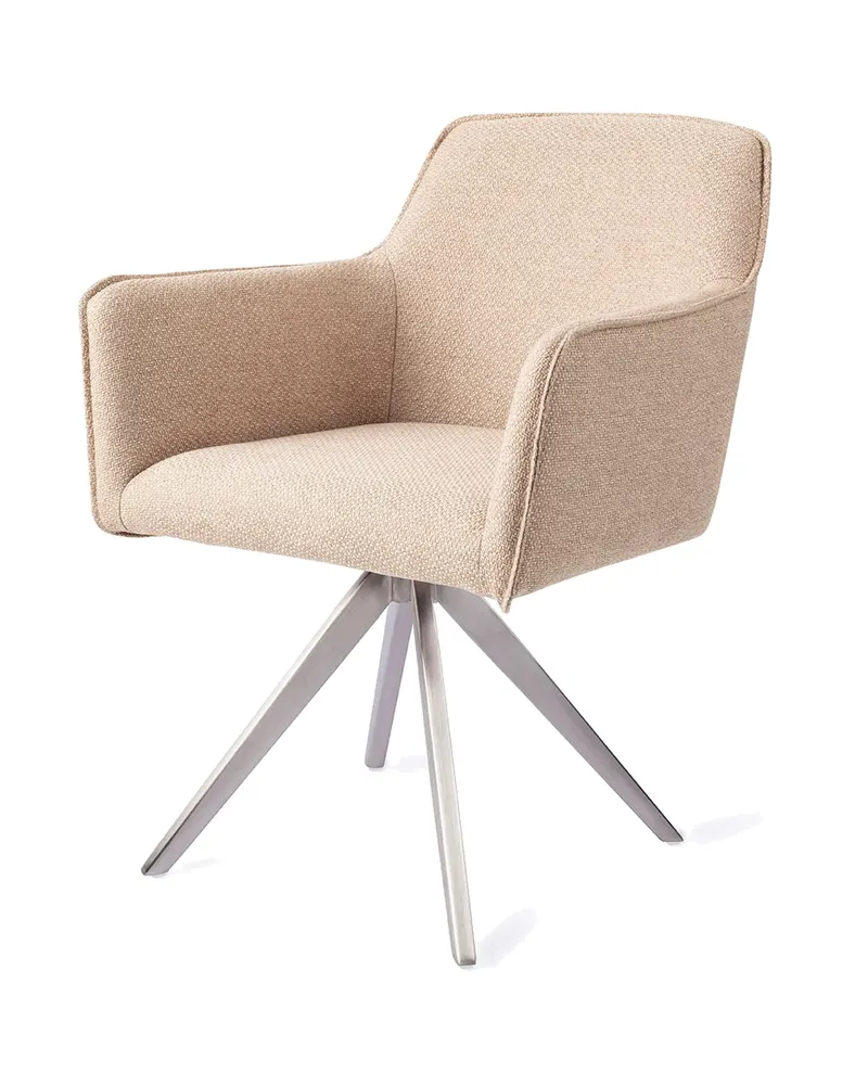 Hofu Esszimmerstuhl von Jesper Home in Wild Walnut, Turn, Edelstahl, Ansicht 3