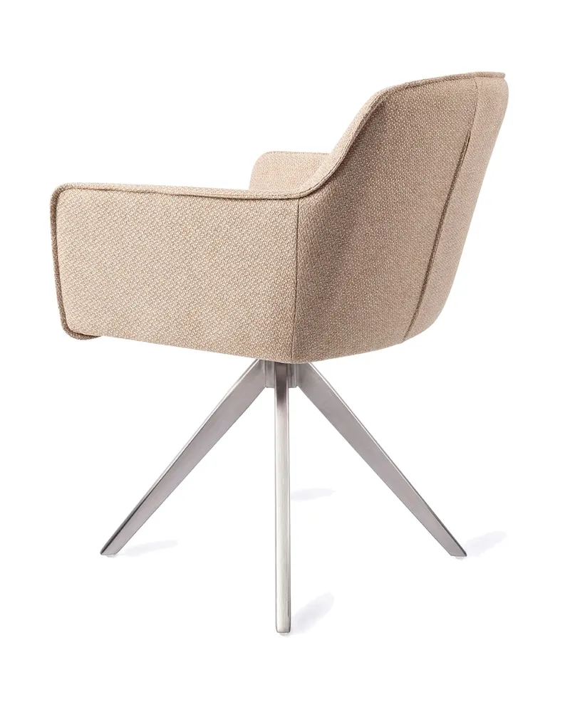 Hofu Esszimmerstuhl von Jesper Home in Wild Walnut, Turn, Edelstahl, Ansicht 4