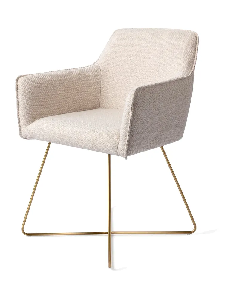 Hofu Esszimmerstuhl von Jesper Home in Enoki, Cross, Gold, Ansicht 3