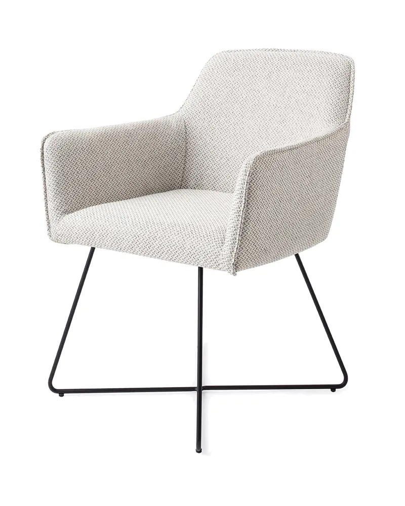 Hofu Esszimmerstuhl von Jesper Home in Checker's Charm, Cross, Schwarz, Ansicht 3