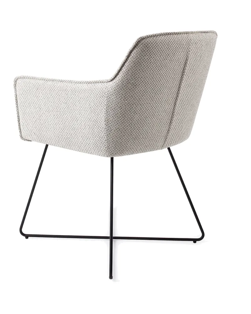 Hofu Esszimmerstuhl von Jesper Home in Checker's Charm, Cross, Schwarz, Ansicht 4