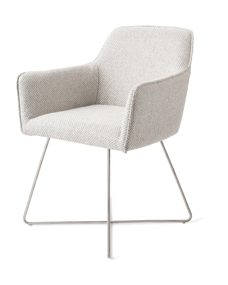 Hofu Esszimmerstuhl von Jesper Home in Checker's Charm, Cross, Edelstahl, Ansicht 3