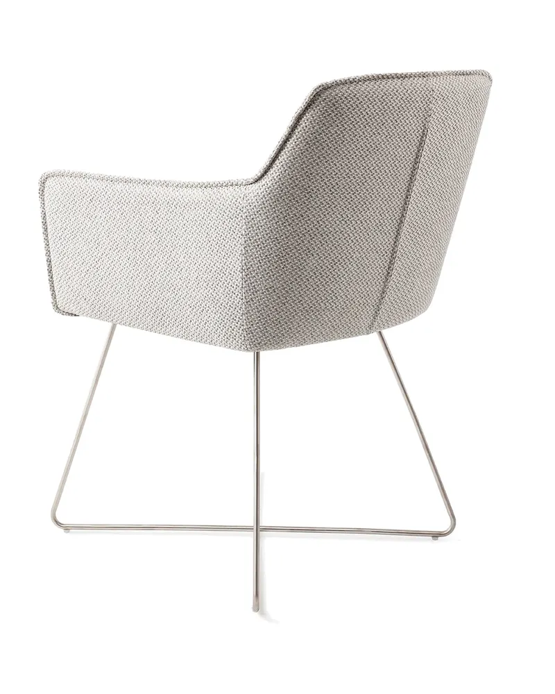 Hofu Esszimmerstuhl von Jesper Home in Checker's Charm, Cross, Edelstahl, Ansicht 4