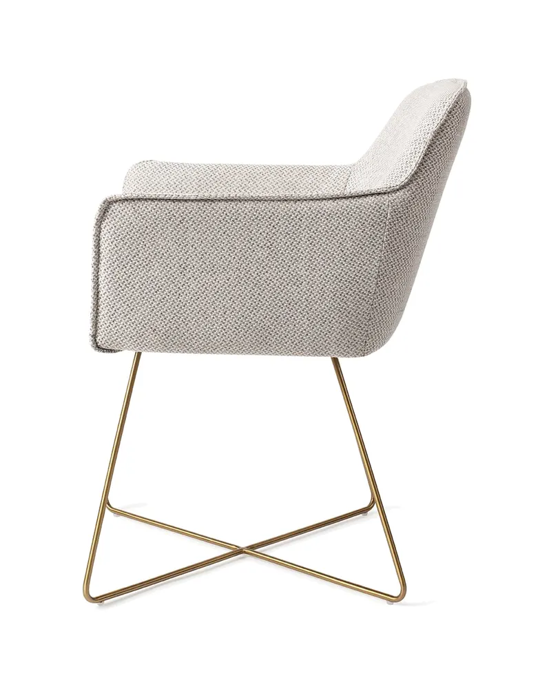 Hofu Esszimmerstuhl von Jesper Home in Checker's Charm, Cross, Gold, Ansicht 2