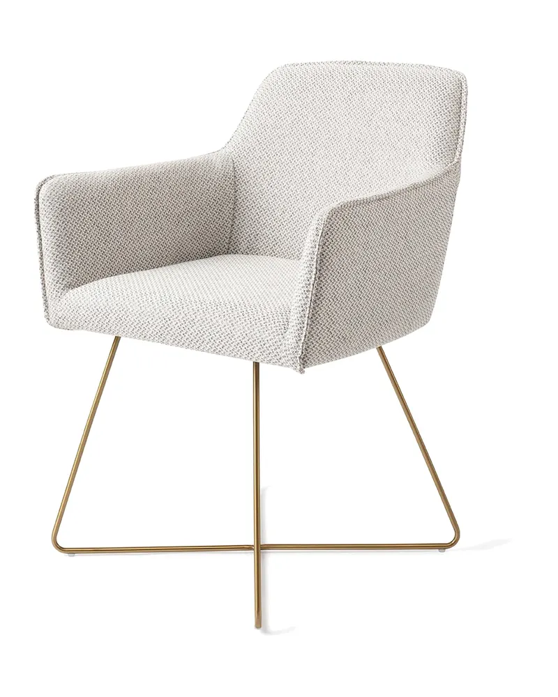 Hofu Esszimmerstuhl von Jesper Home in Checker's Charm, Cross, Gold, Ansicht 3