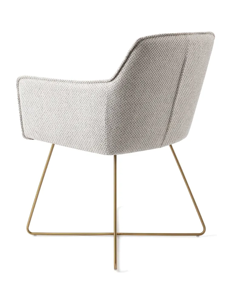 Hofu Esszimmerstuhl von Jesper Home in Checker's Charm, Cross, Gold, Ansicht 4