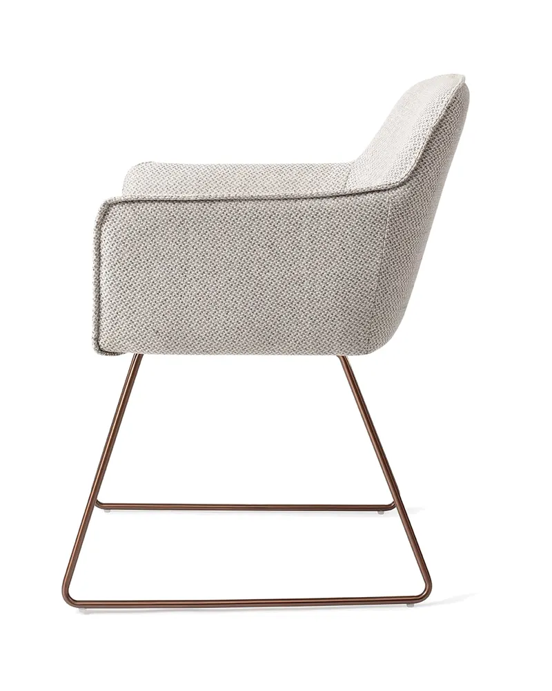 Hofu Esszimmerstuhl von Jesper Home in Checker's Charm, Slide, Roségold, Ansicht 2