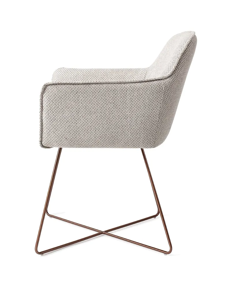 Hofu Esszimmerstuhl von Jesper Home in Checker's Charm, Cross, Roségold, Ansicht 2