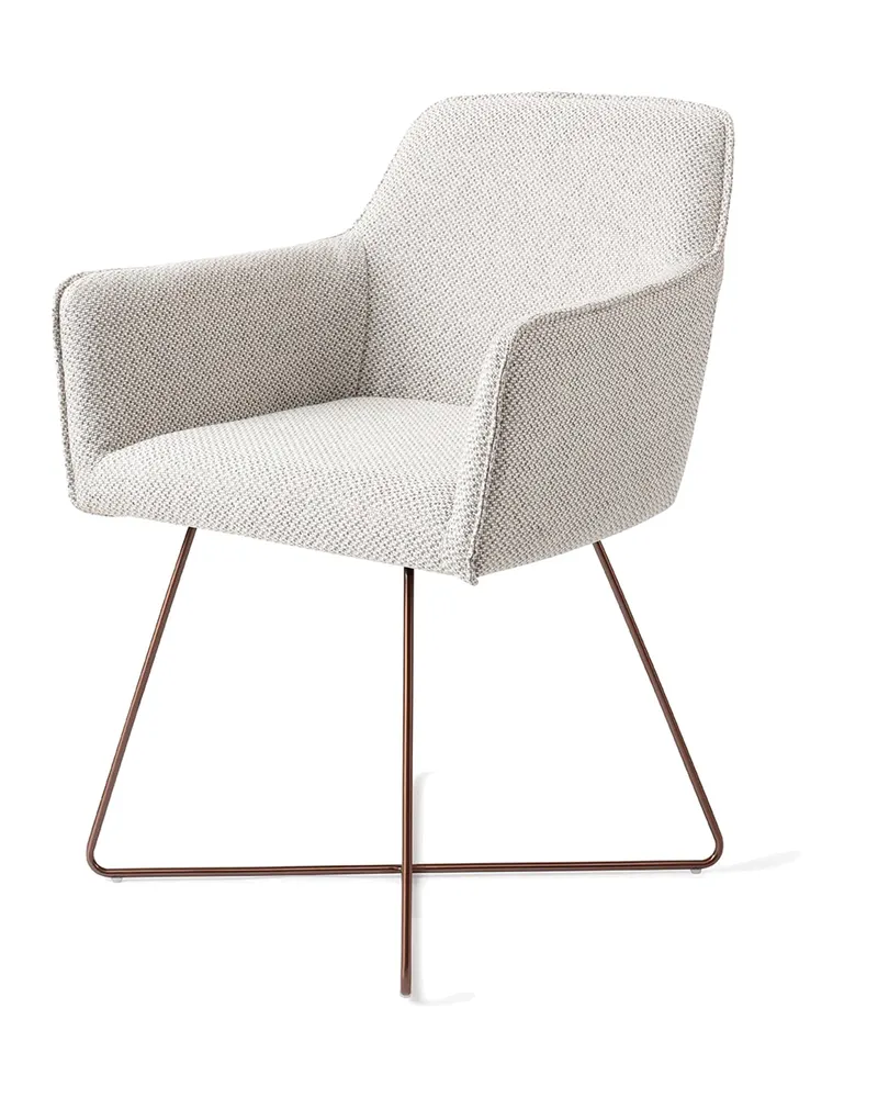 Hofu Esszimmerstuhl von Jesper Home in Checker's Charm, Cross, Roségold, Ansicht 3