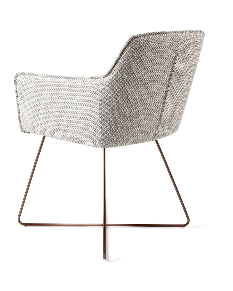 Hofu Esszimmerstuhl von Jesper Home in Checker's Charm, Cross, Roségold, Ansicht 4