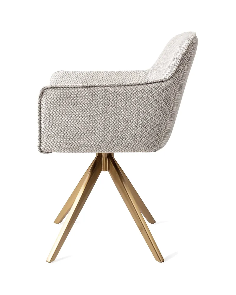 Hofu Esszimmerstuhl von Jesper Home in Checker's Charm, Turn, Gold, Ansicht 2