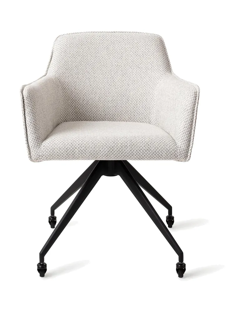 Hofu Esszimmerstuhl von Jesper Home in Checker's Charm, Glide, Schwarz, Ansicht 1