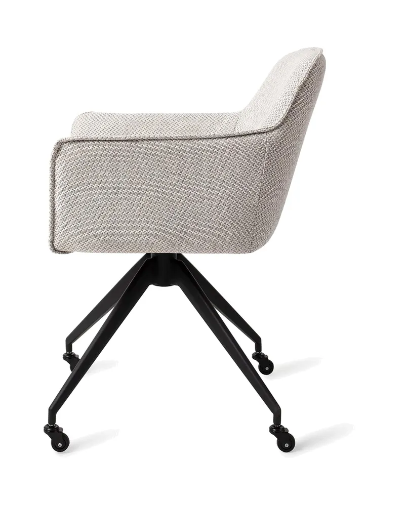 Hofu Esszimmerstuhl von Jesper Home in Checker's Charm, Glide, Schwarz, Ansicht 2