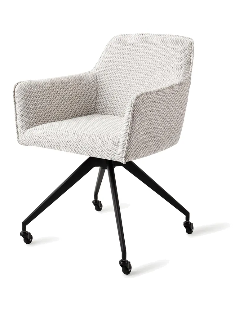 Hofu Esszimmerstuhl von Jesper Home in Checker's Charm, Glide, Schwarz, Ansicht 3
