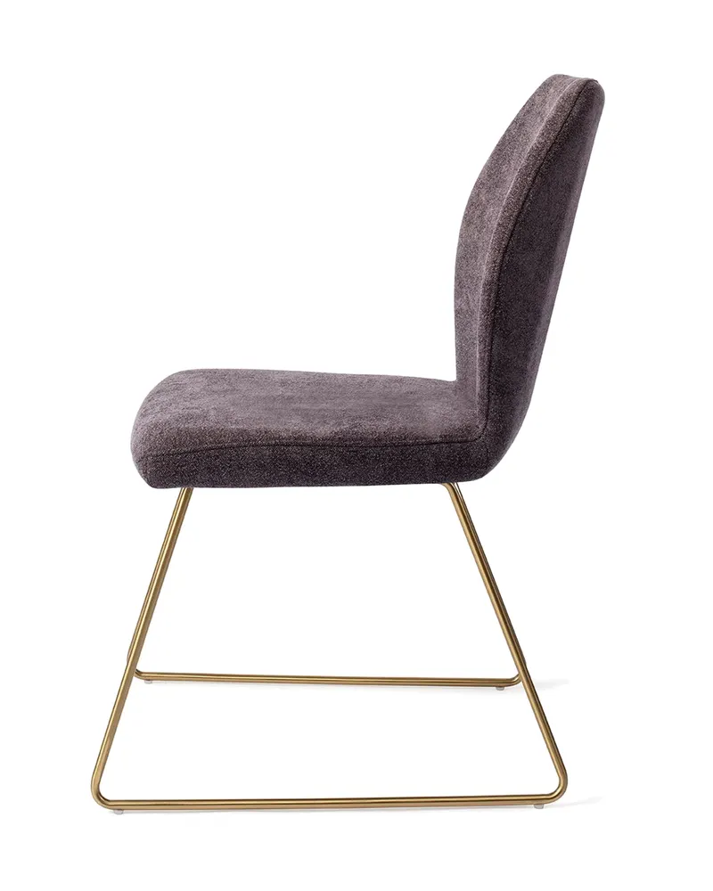 Ikata Esszimmerstuhl von Jesper Home in Almost Black, Slide, Gold, Ansicht 2