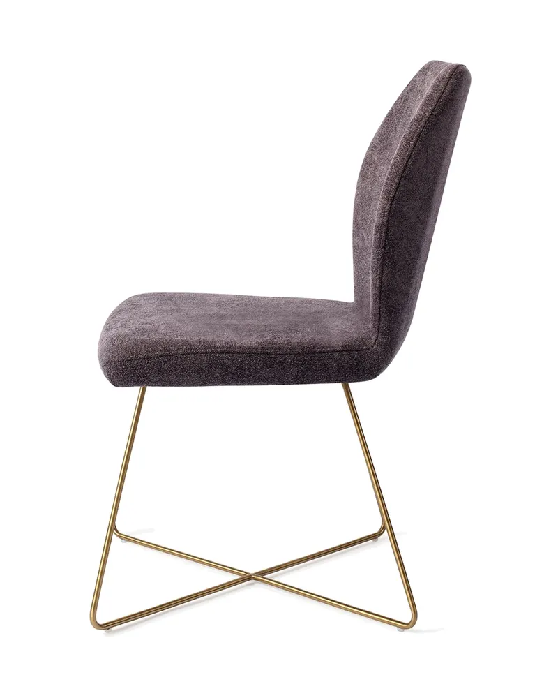 Ikata Esszimmerstuhl von Jesper Home in Almost Black, Cross, Gold, Ansicht 2